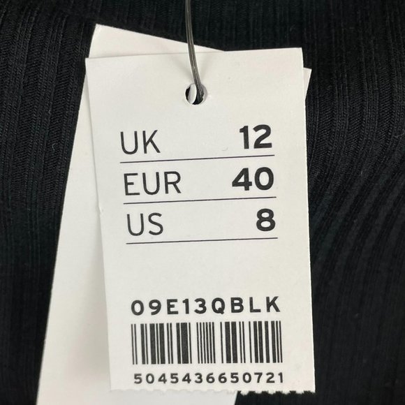 Topshop black ribbed lined cropped strapless bandeau tube top 8 or medium - Picture 10 of 12